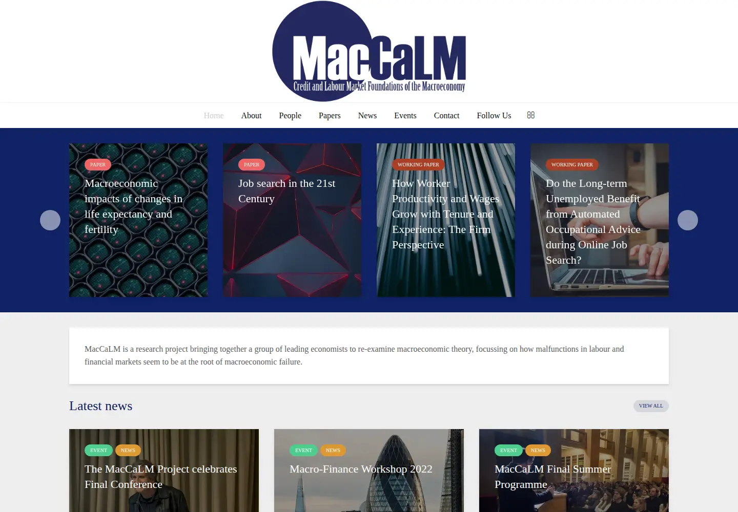 Captured homepage of maccalm.org in the current scan