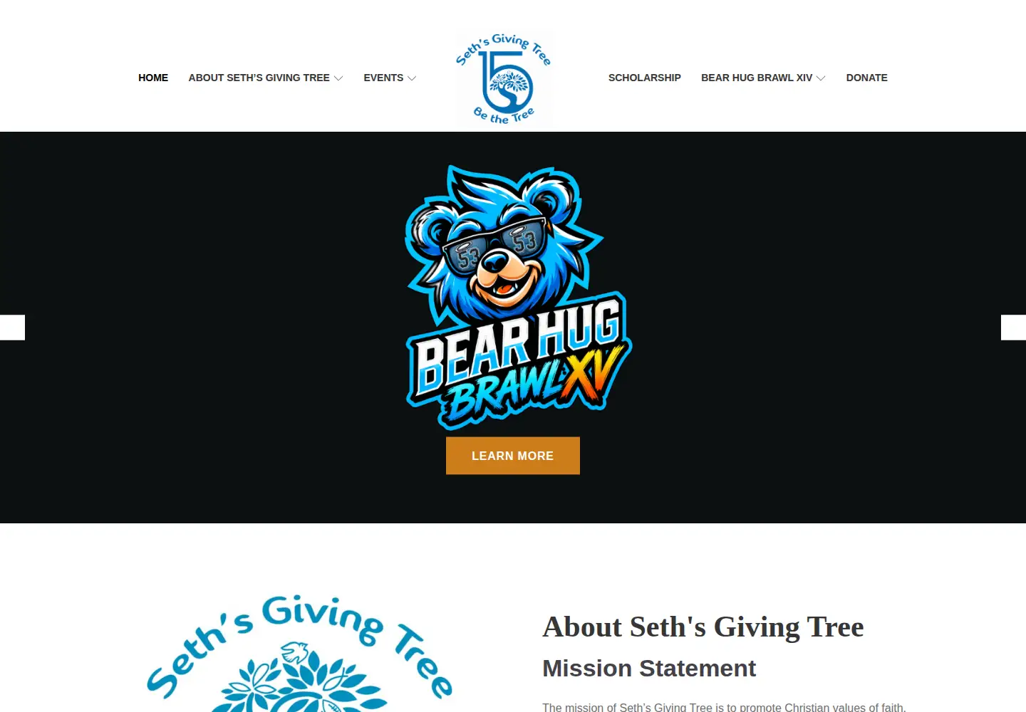 Screenshot of sethsgivingtree.org