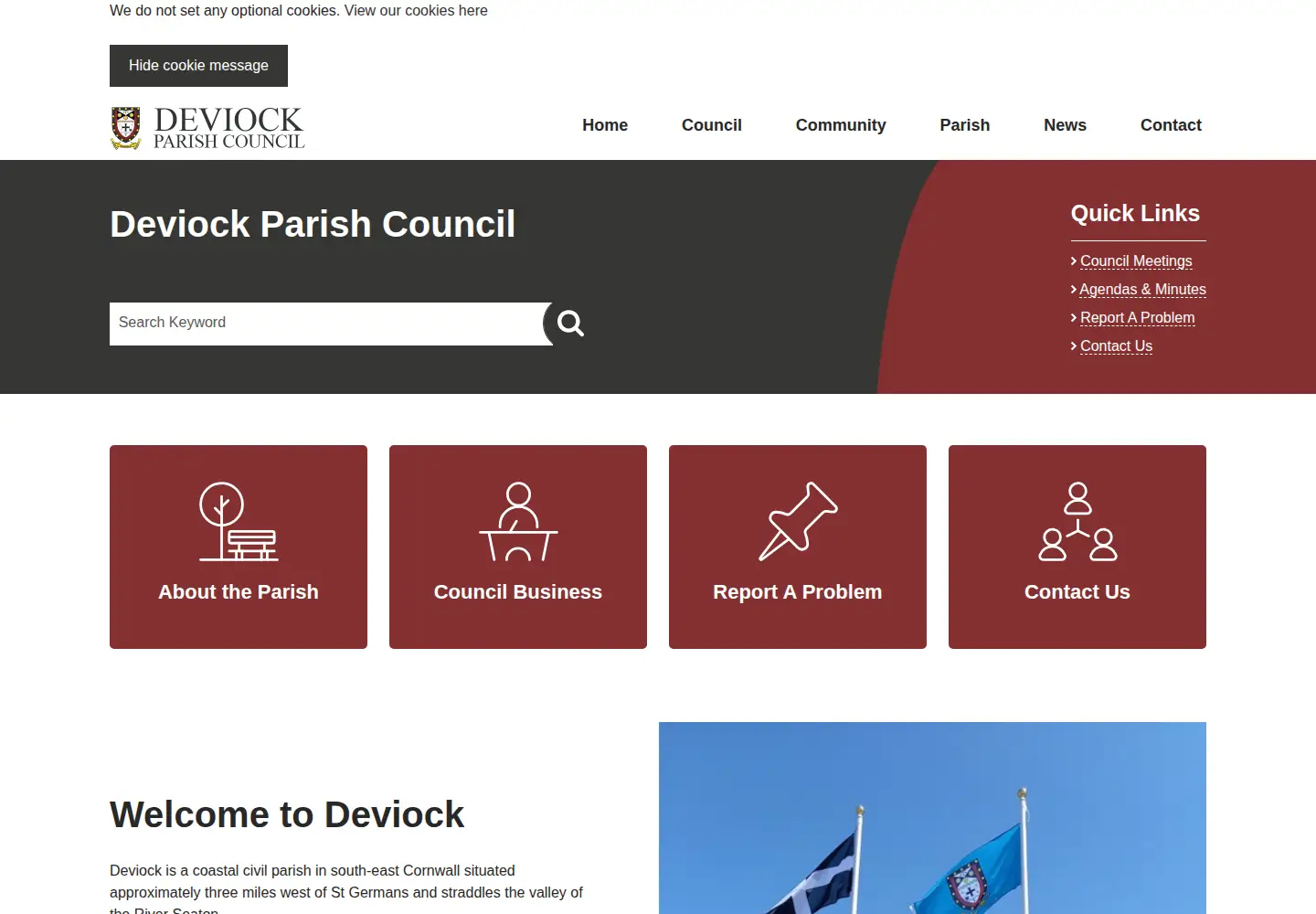 Captured homepage of deviockparish.org.uk in the current scan