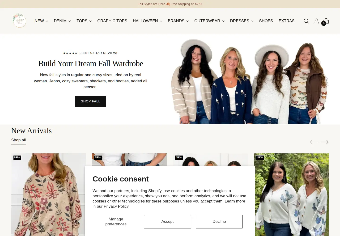 Screenshot of averymae.com