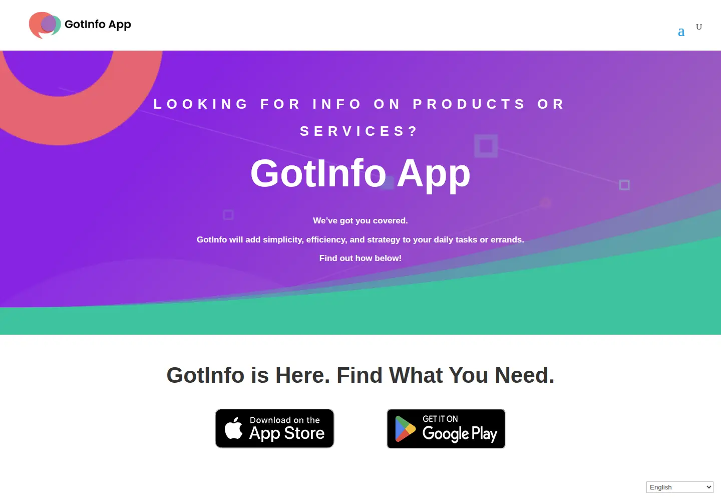Captured homepage of gotinfoapp.com in the current scan