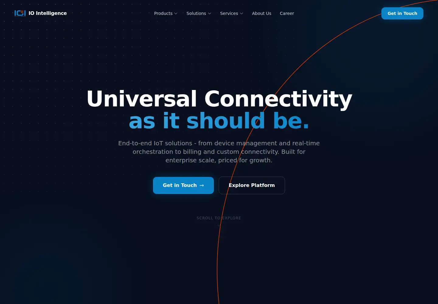 Captured homepage of iointel.com in the current scan