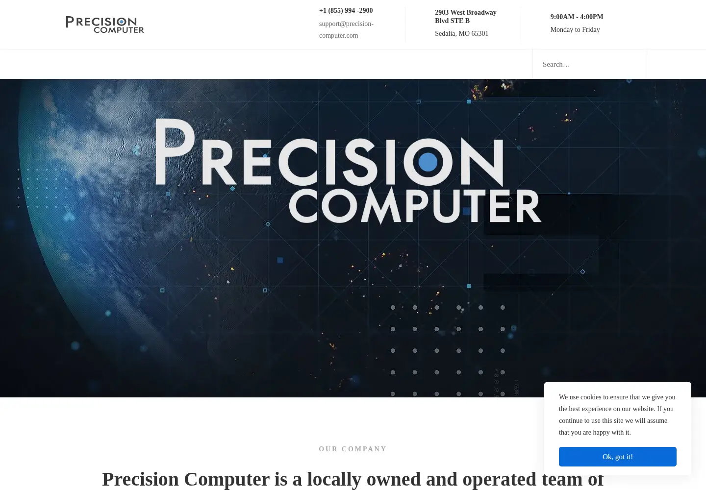 Captured homepage of precision-computer.com in the current scan