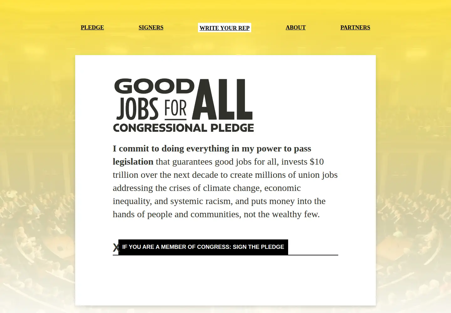 Screenshot of goodjobsforallpledge.org