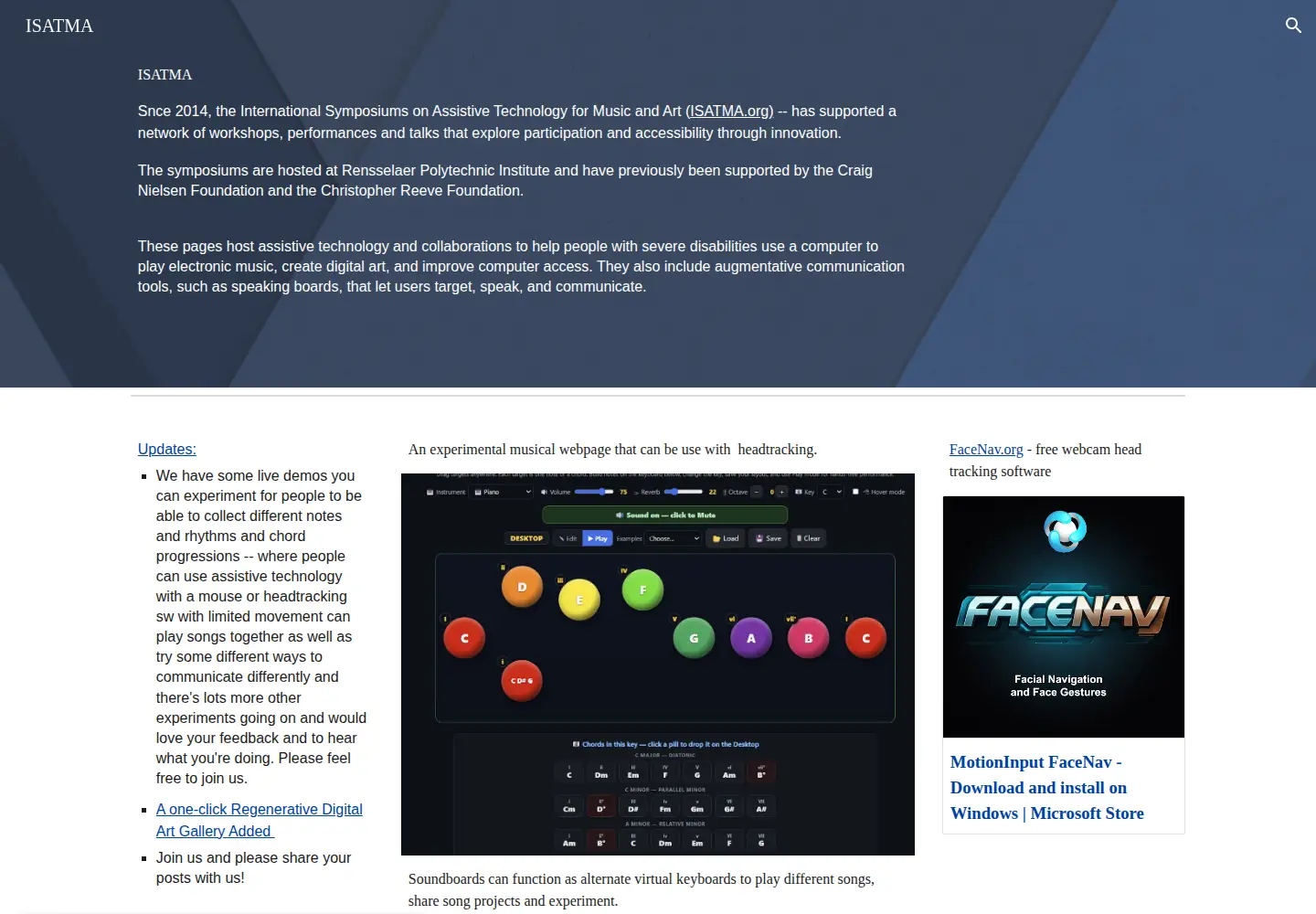 Captured homepage of isatma.org in the current scan