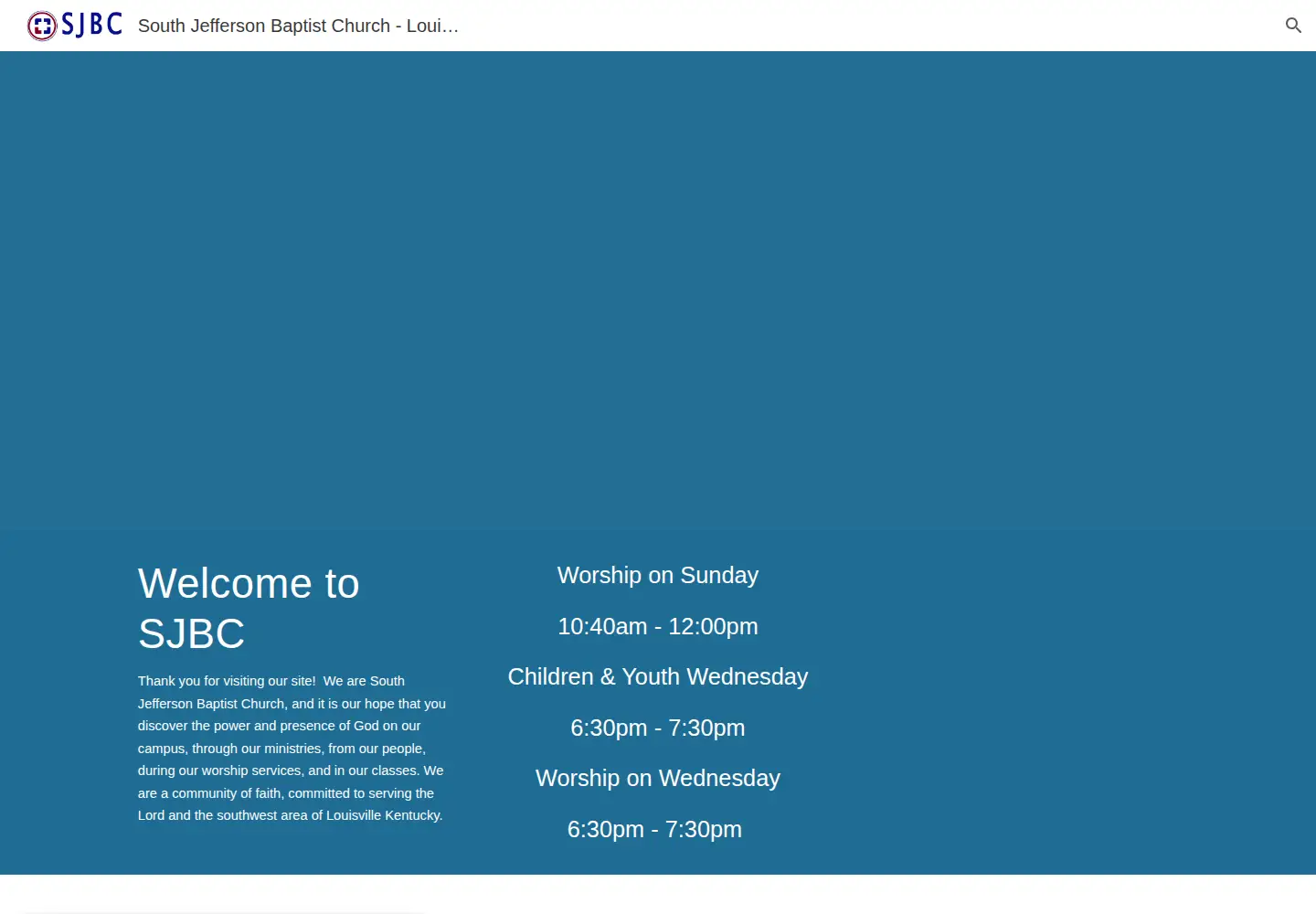 Captured homepage of mysjbc.org in the current scan