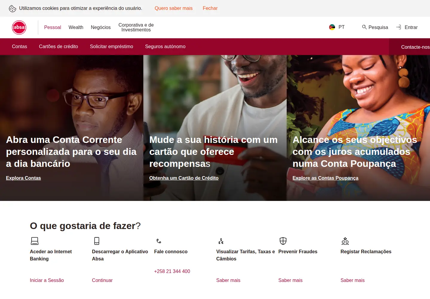 Screenshot of absa.co.mz