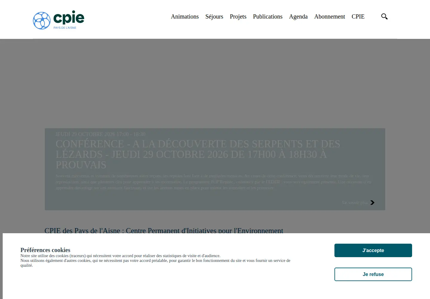 Captured homepage of cpie-aisne.com in the current scan