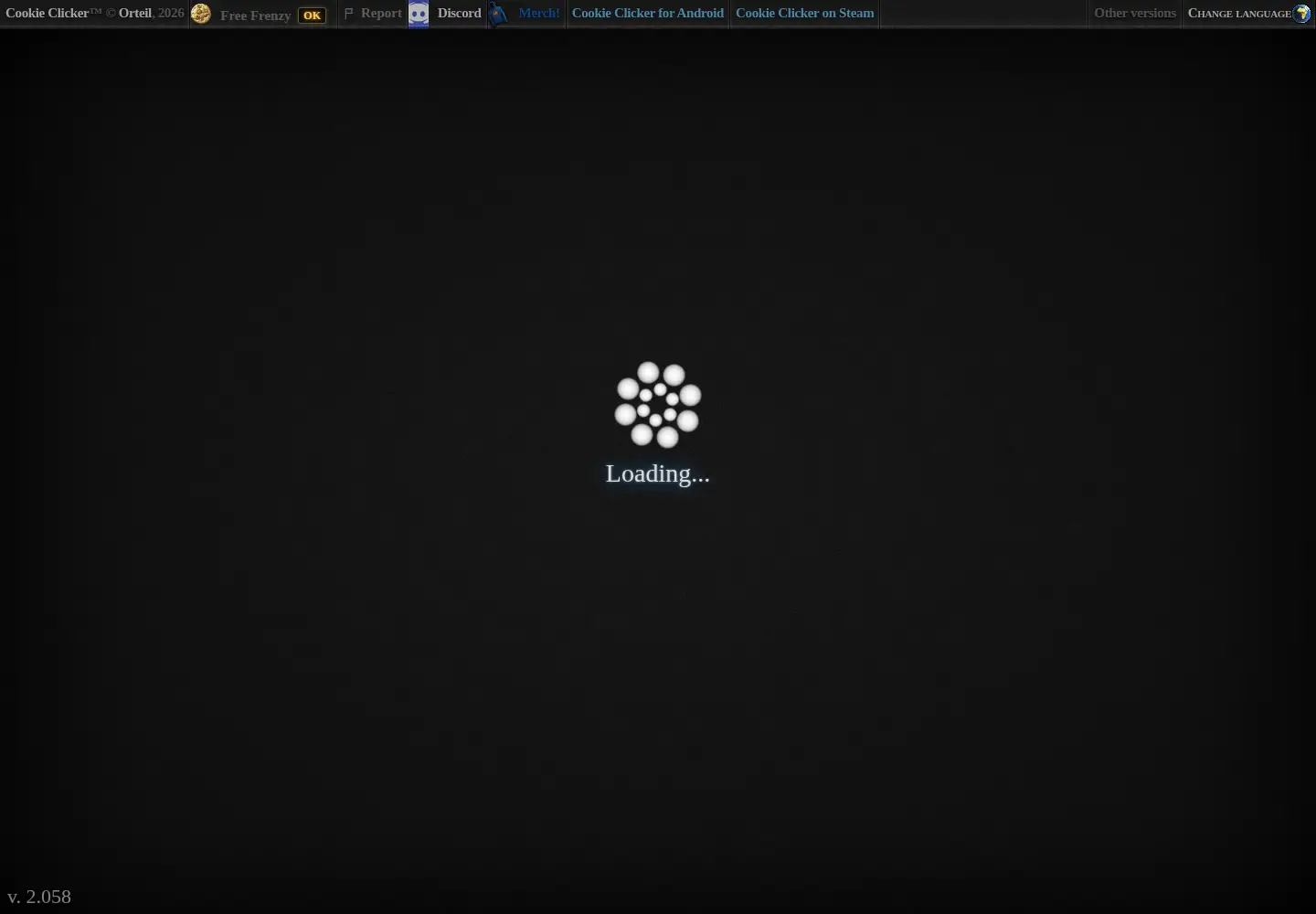 Captured homepage of cookieclicker.ee in the current scan