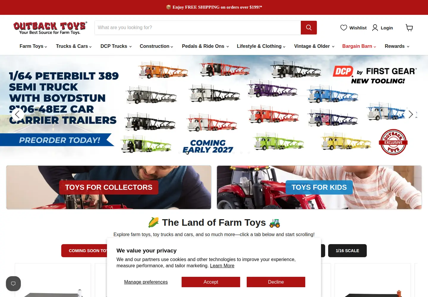 Captured homepage of outbacktoys.com in the current scan