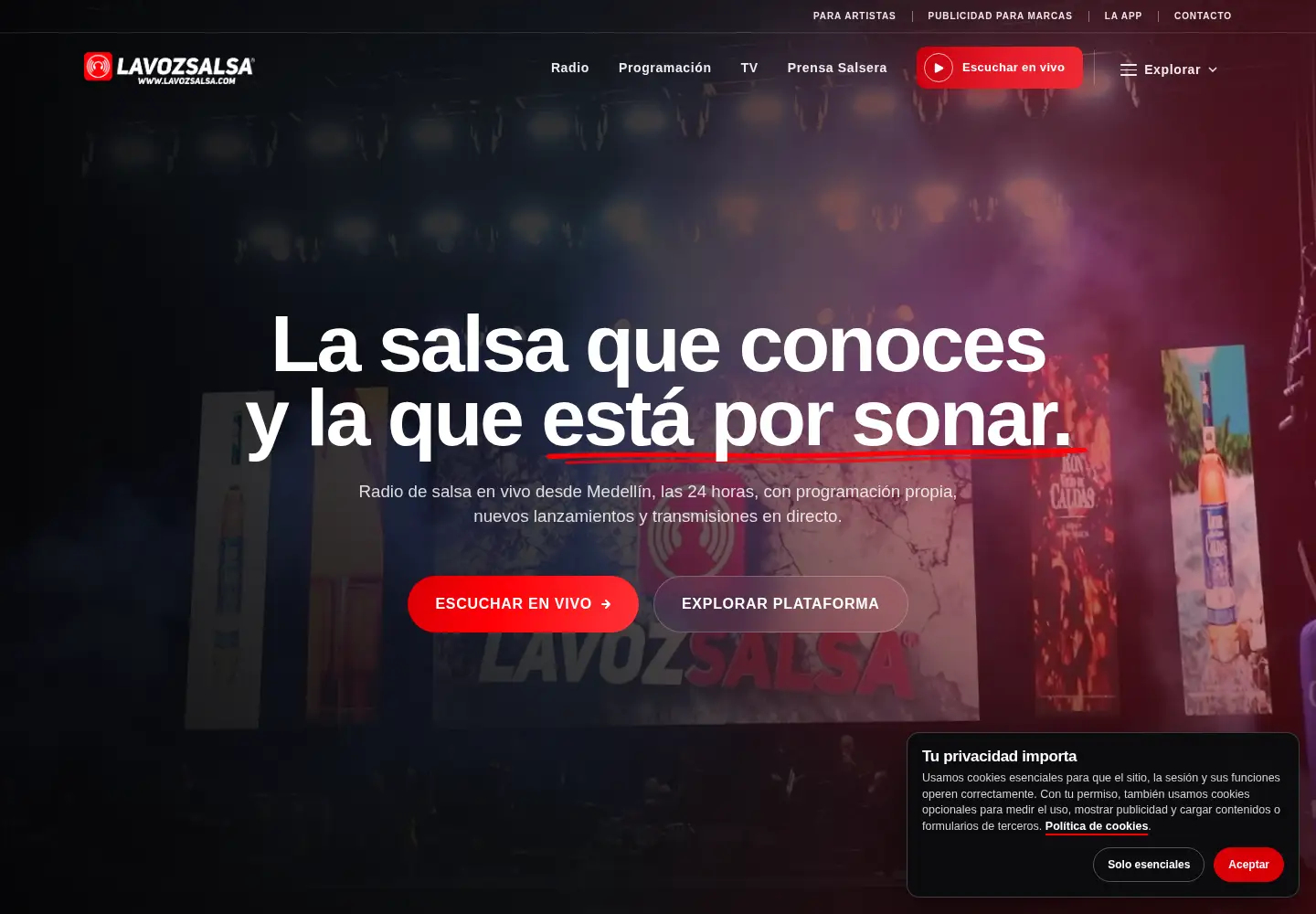 Screenshot of lavozsalsa.com