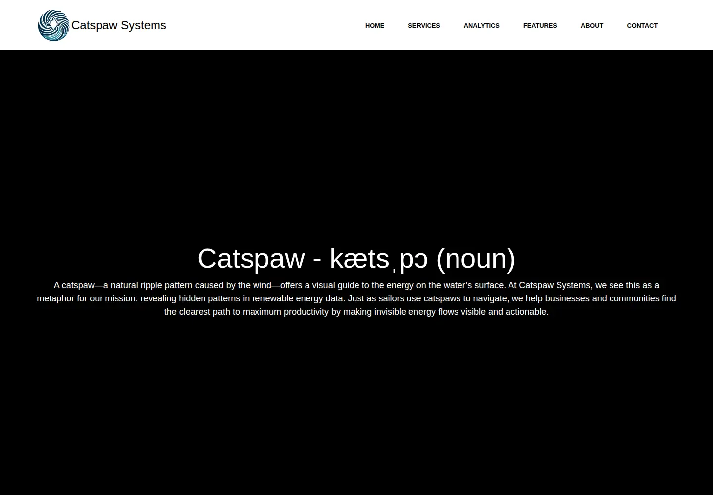 Captured homepage of catspaw-systems.com in the current scan