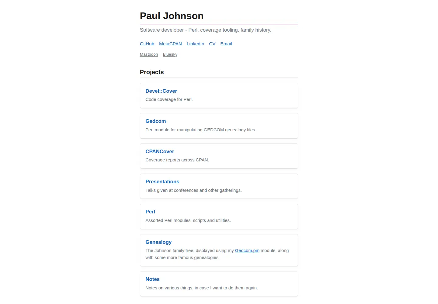 Screenshot of pjcj.net