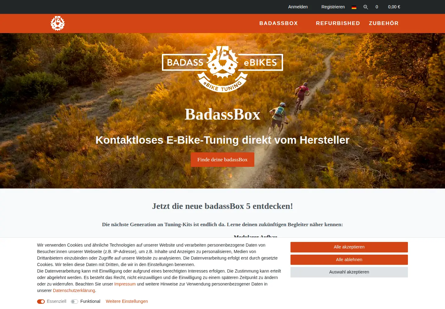 Screenshot of badassebikes.com