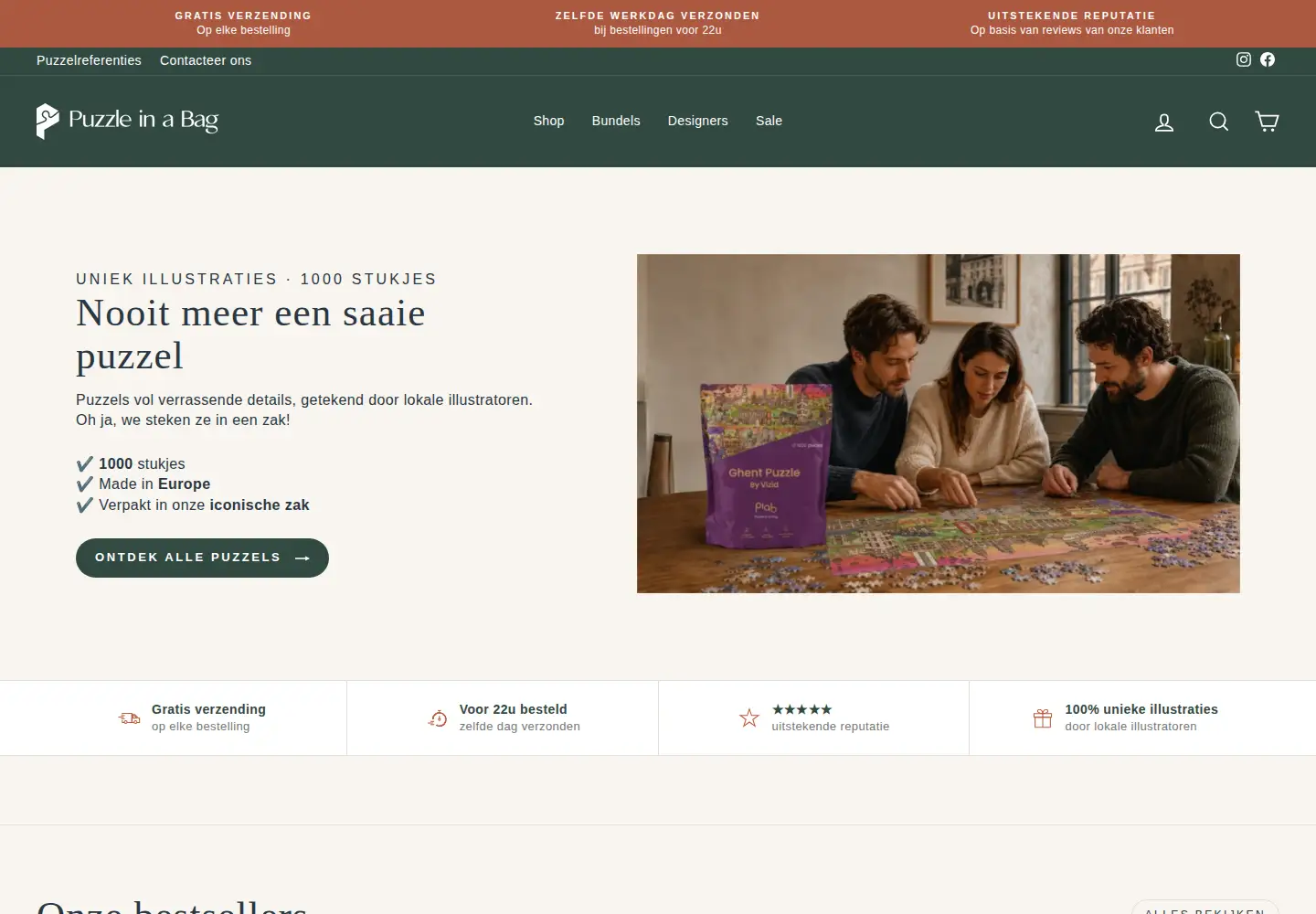 Screenshot of puzzleinabag.com
