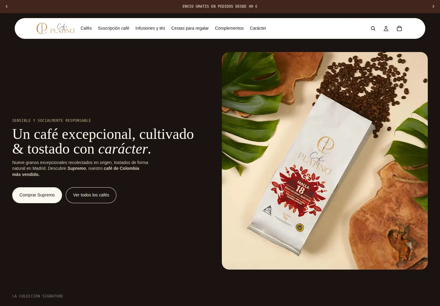 Screenshot of cafeplatino.com