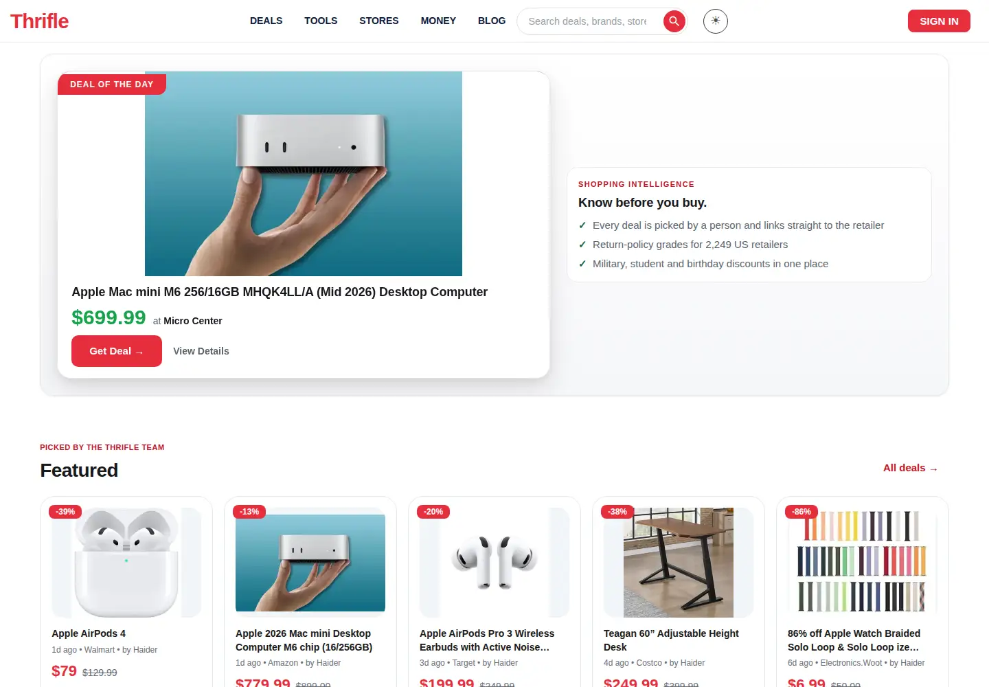 Screenshot of thrifle.com