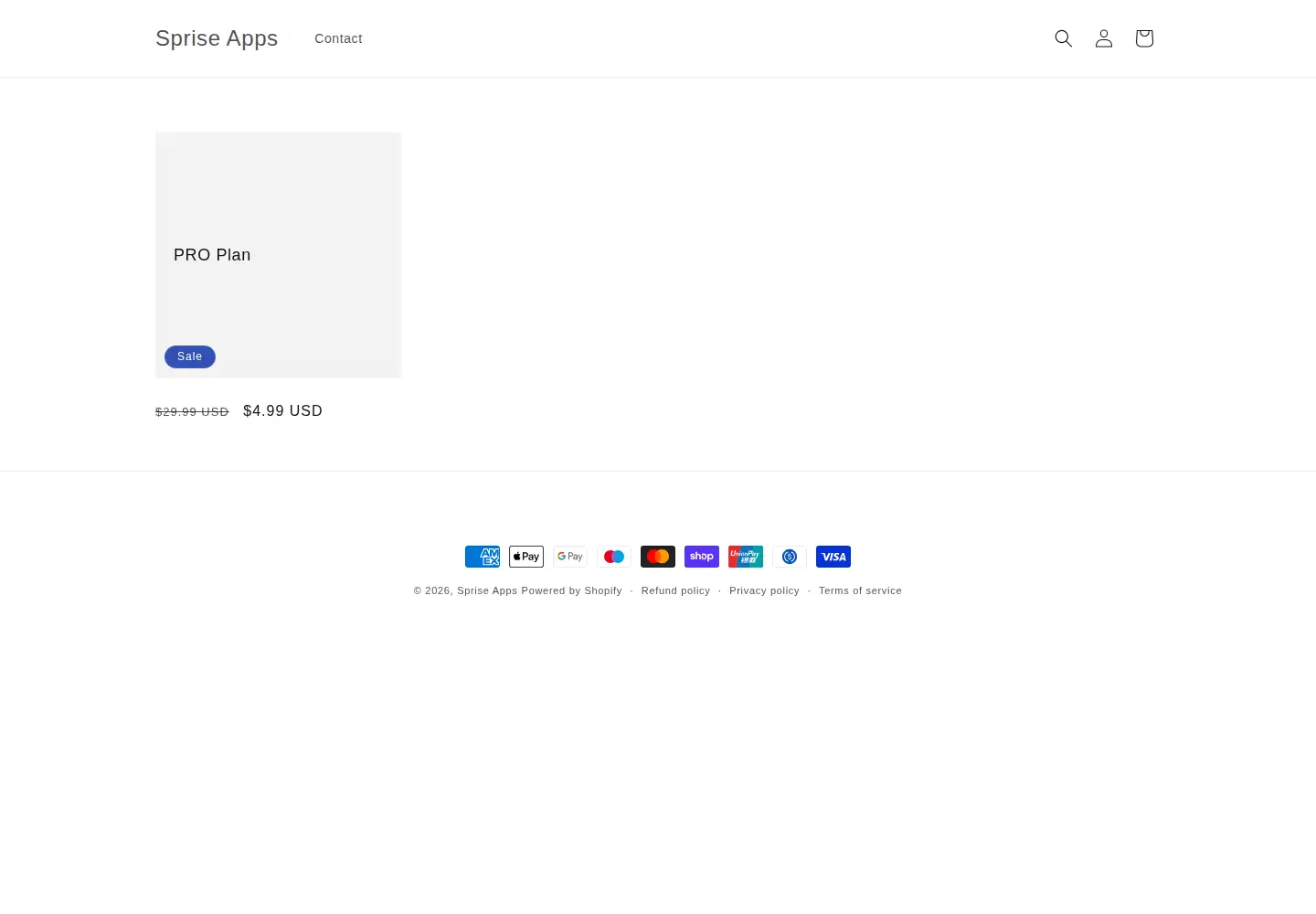Captured homepage of sprise.ltd in the current scan