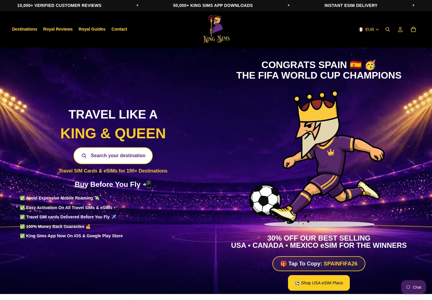 Screenshot of kingsims.com