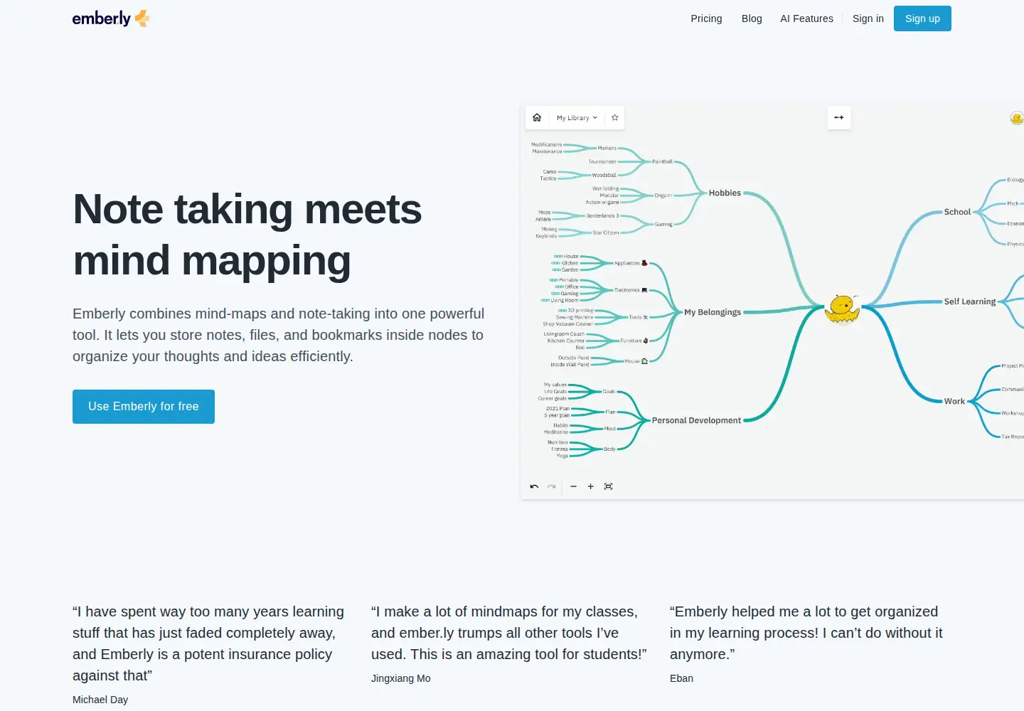 Captured homepage of ember.ly in the current scan