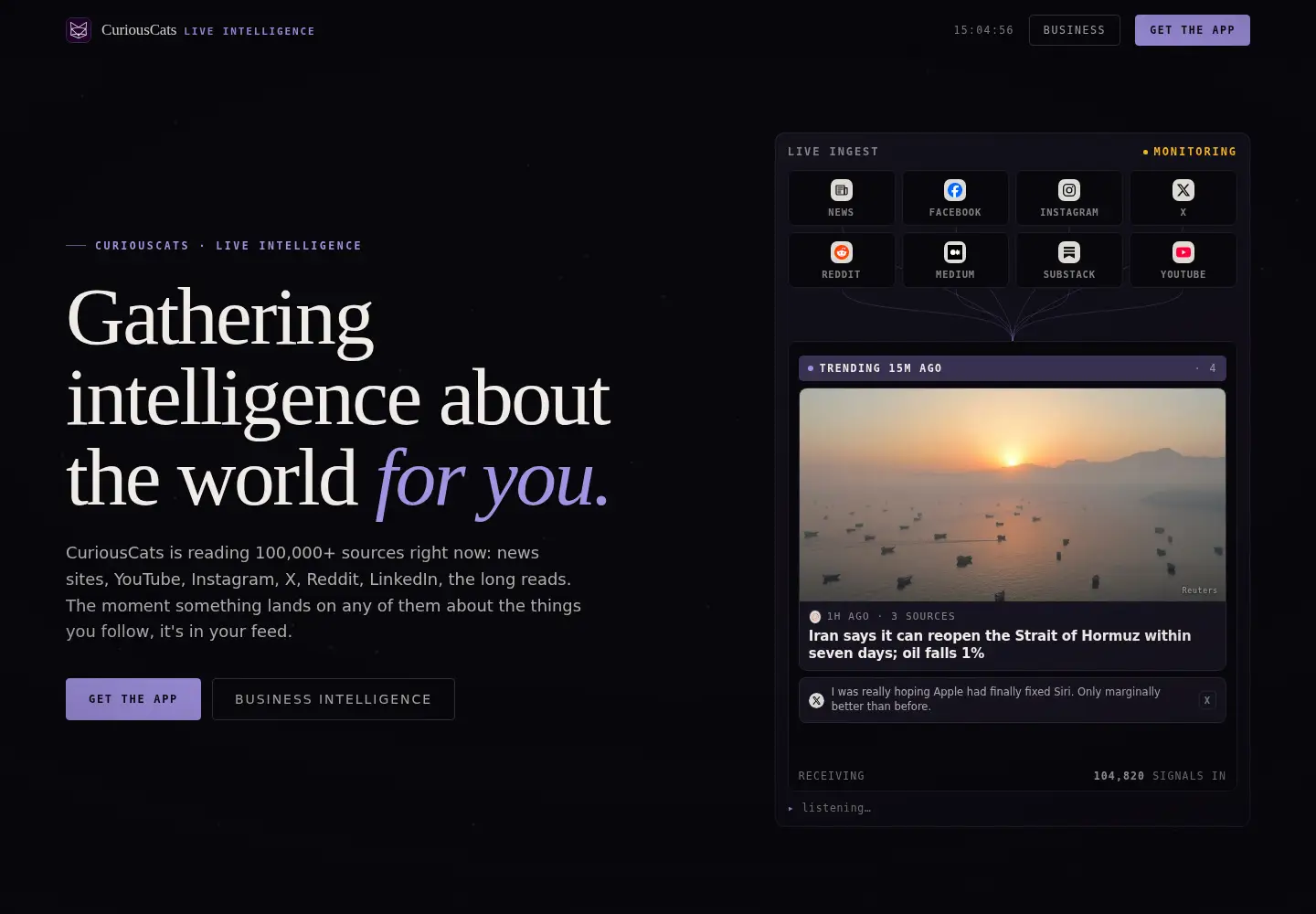 Screenshot of curiouscats.ai