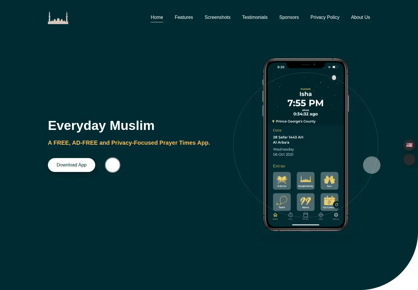 Captured homepage of everydaymuslim.net in the current scan