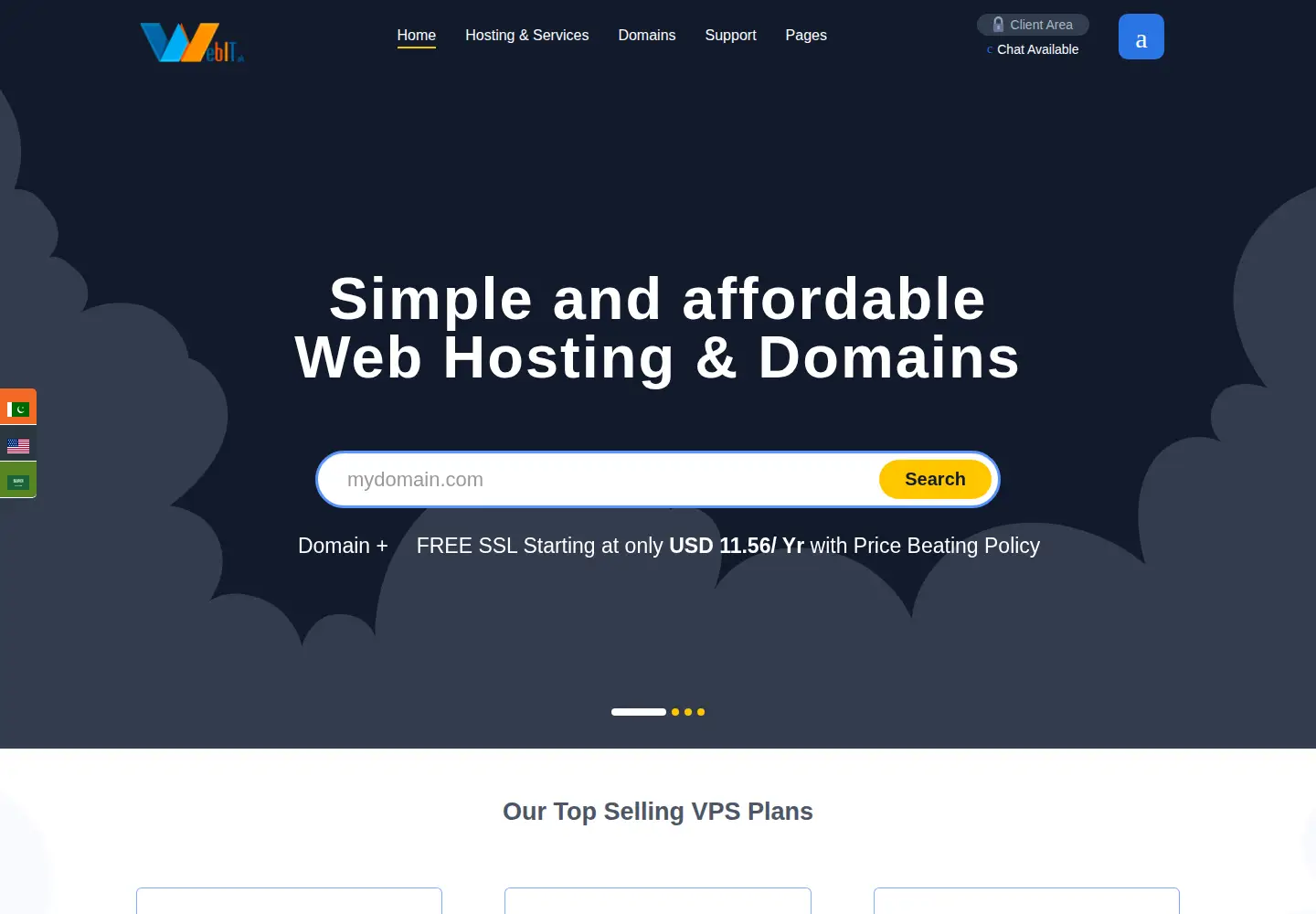 Captured homepage of webit.pk in the current scan