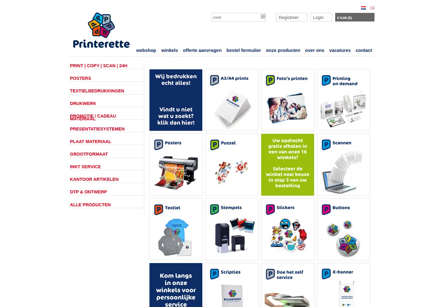 Screenshot of printerette.nl