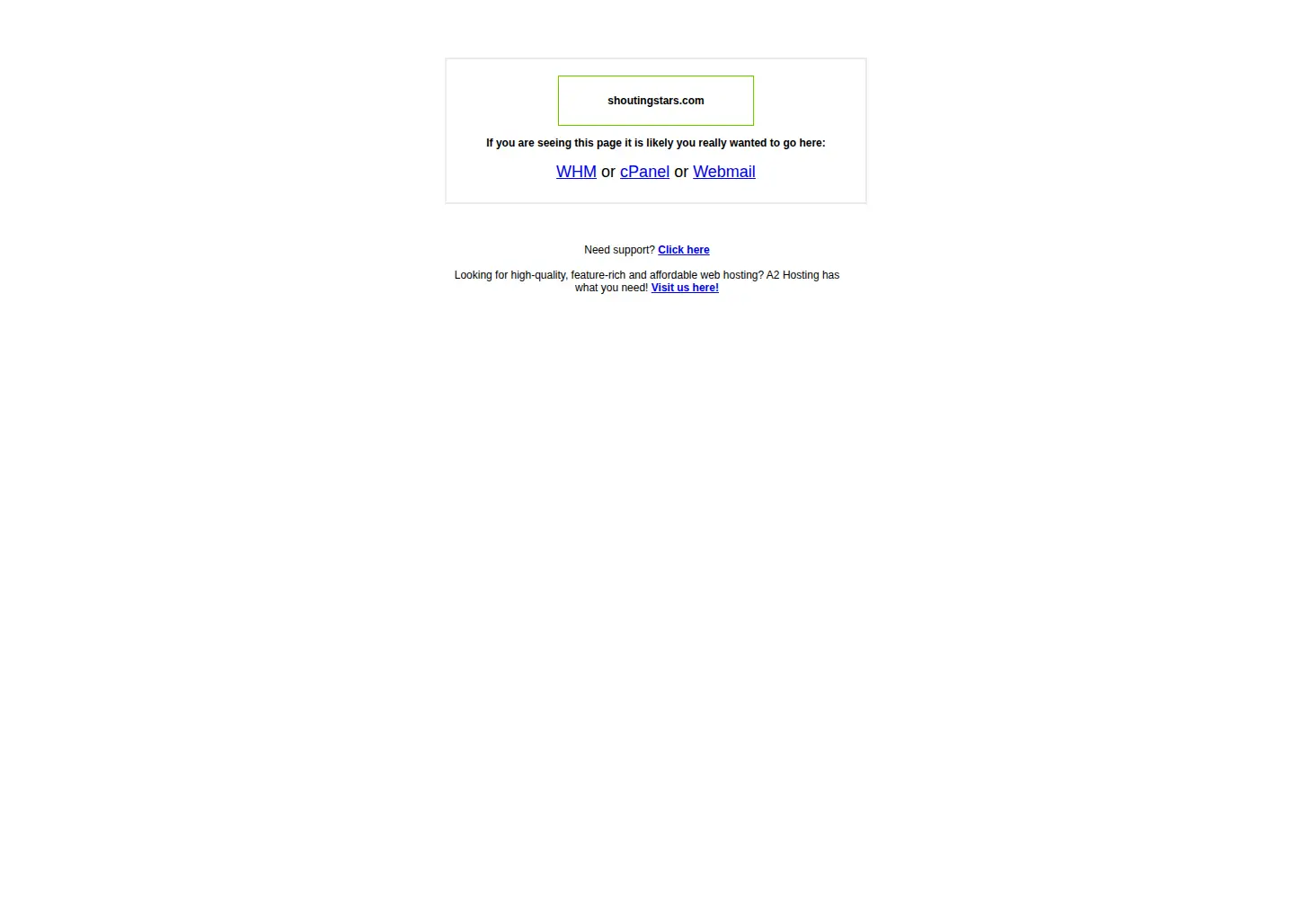 Captured homepage of shoutingstars.com in the current scan