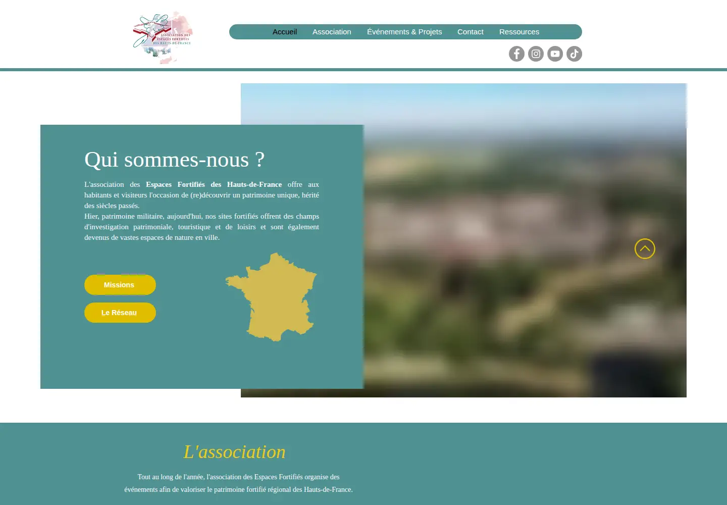 Captured homepage of espacesfortifies-hautsdefrance.com in the current scan