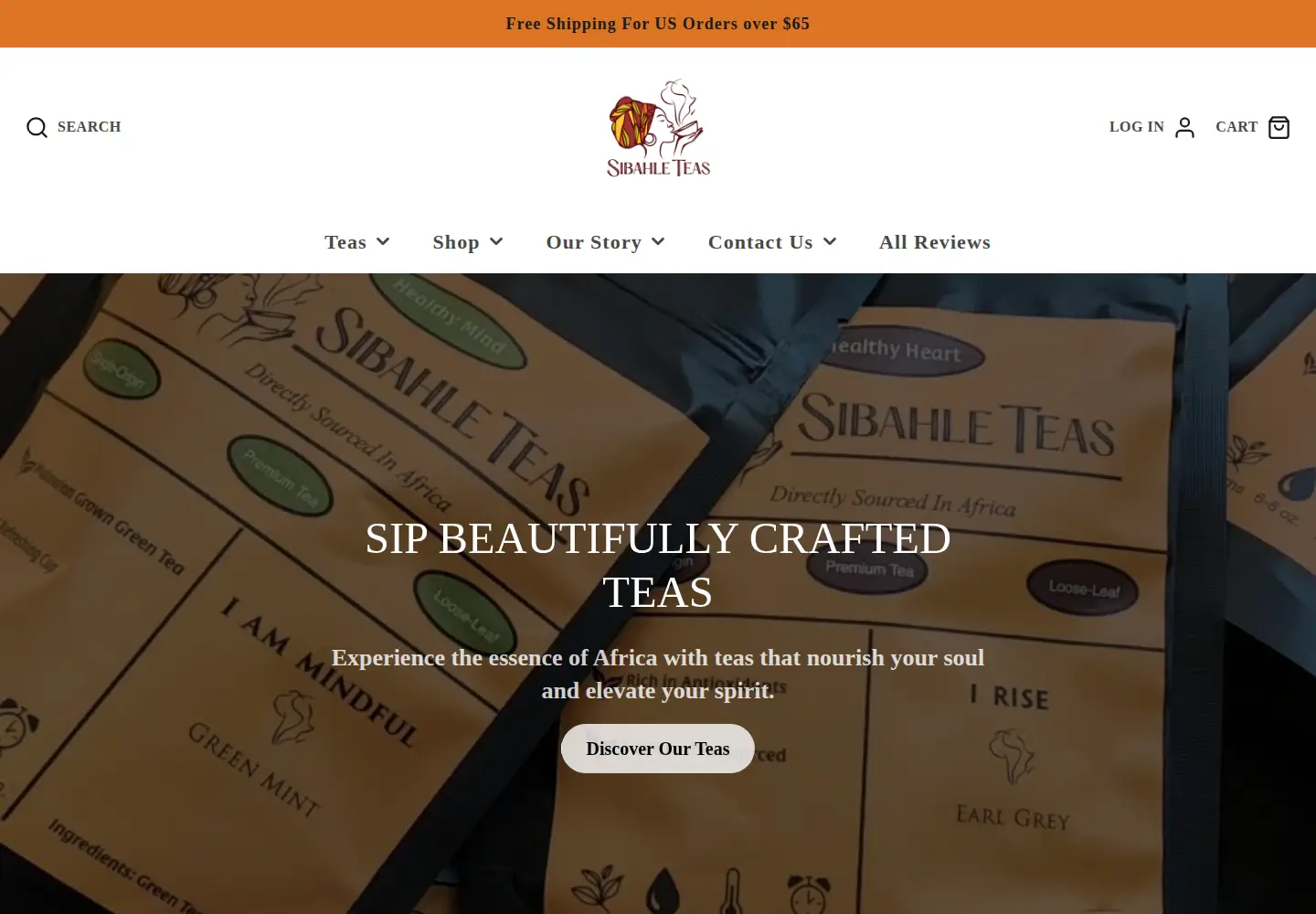Captured homepage of sibahleteas.com in the current scan