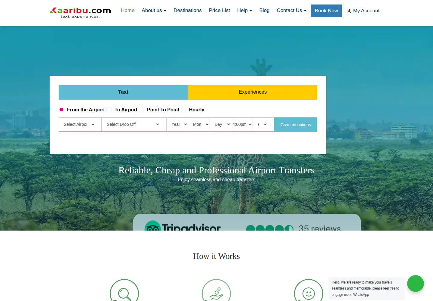 Captured homepage of kaributaxi.com in the current scan