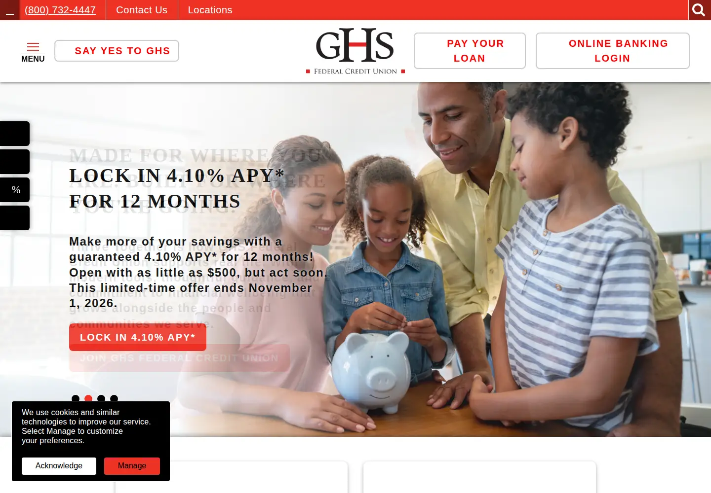 Screenshot of ghsfcu.com