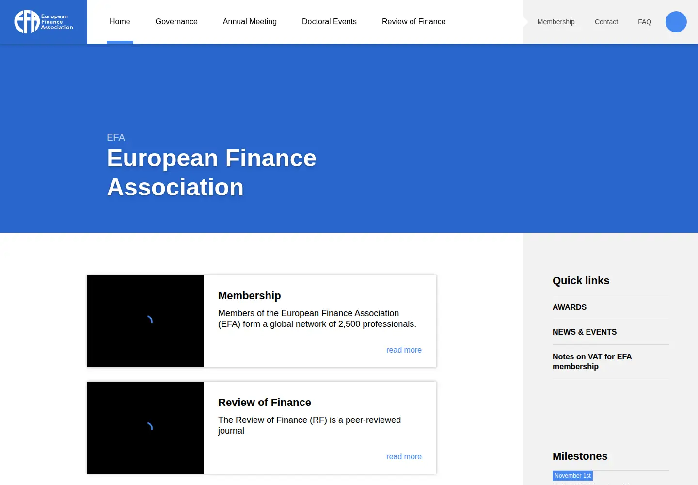 Captured homepage of efa-finance.org in the current scan