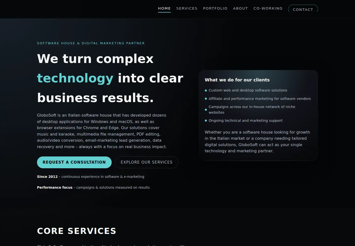 Screenshot of globosoft.it