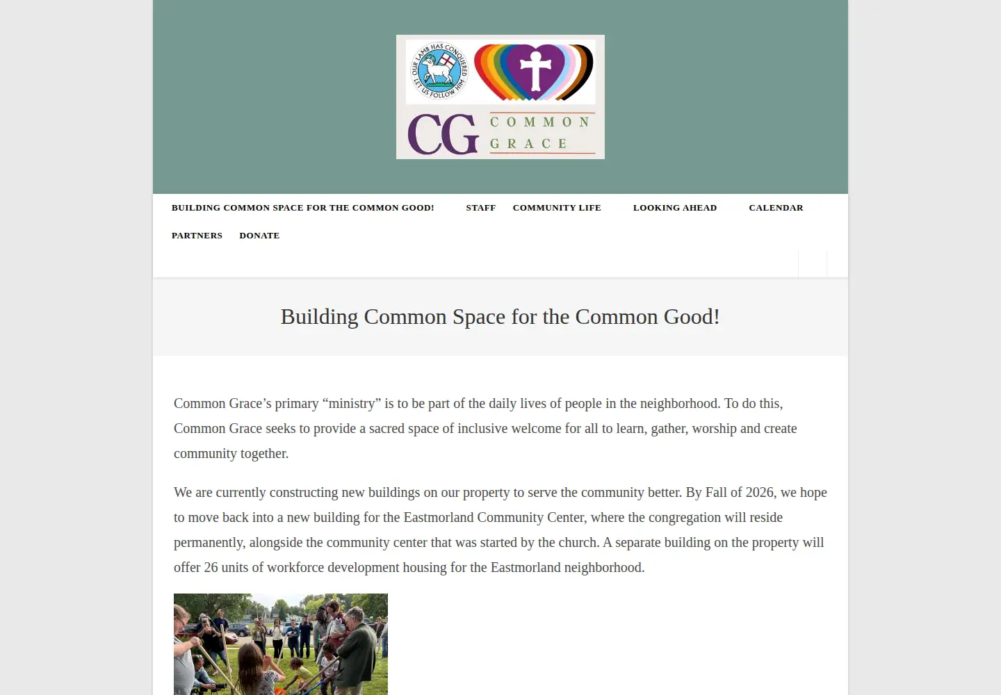 Captured homepage of commongracemadison.org in the current scan