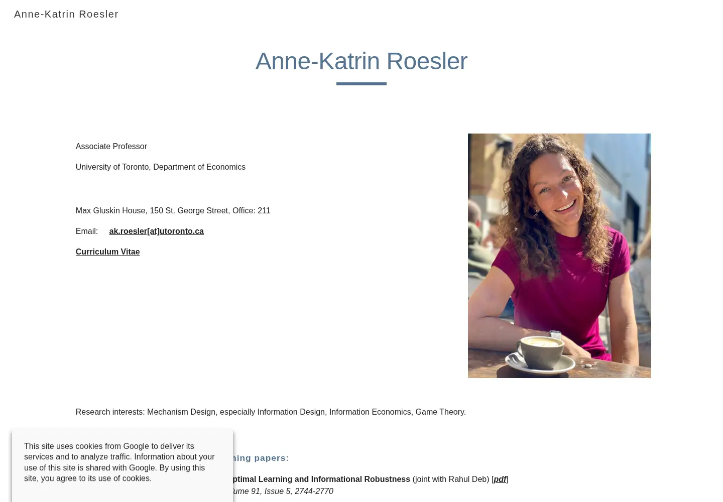 Captured homepage of akroesler.com in the current scan