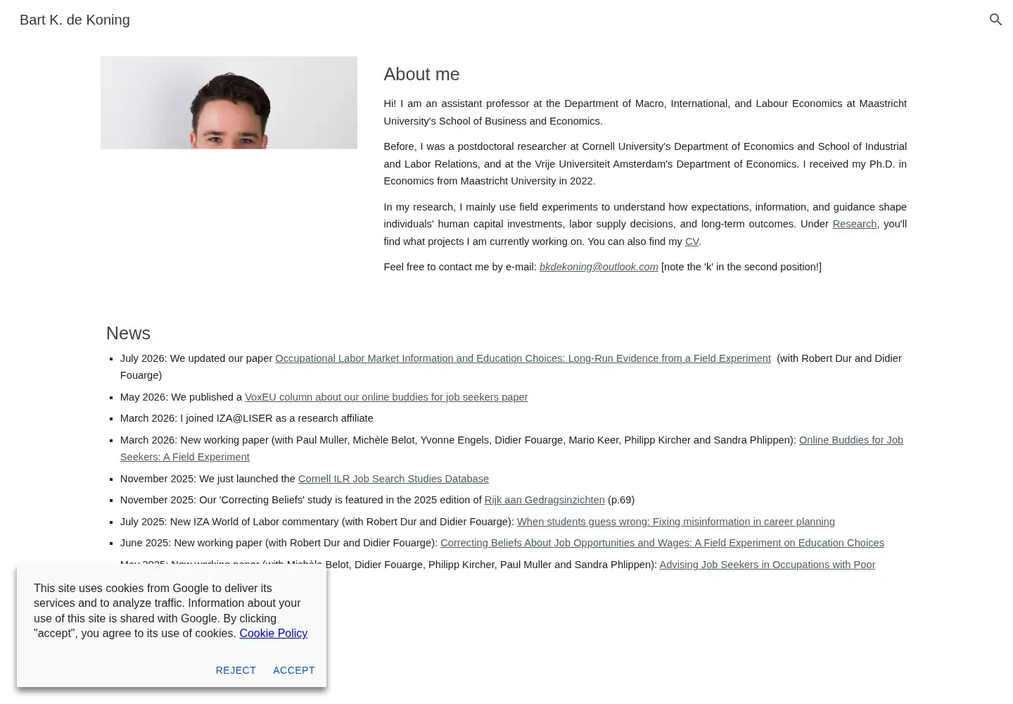 Screenshot of bkdekoning.com
