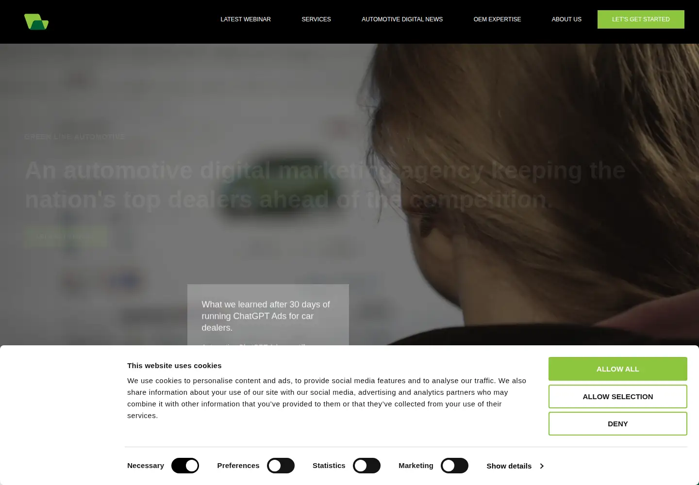 Captured homepage of gldauto.com in the current scan