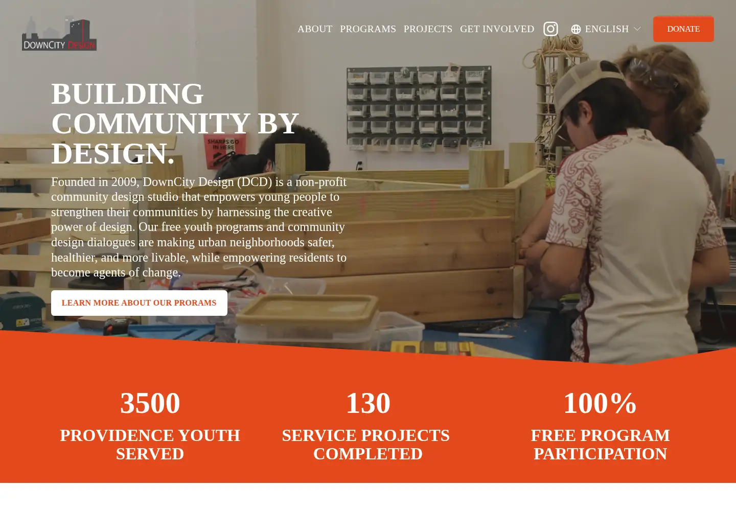 Captured homepage of downcitydesign.org in the current scan
