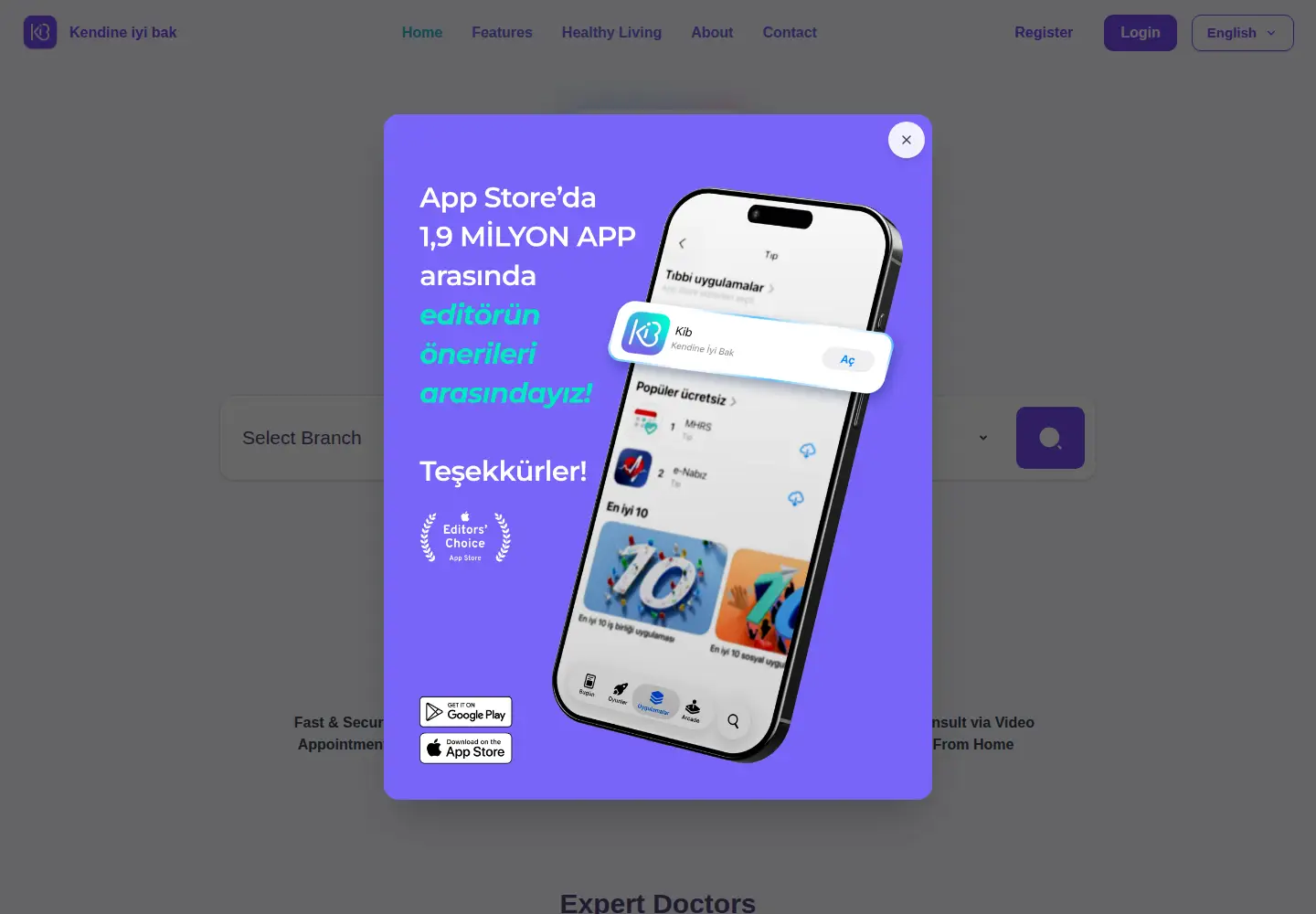Screenshot of kendineiyibak.app