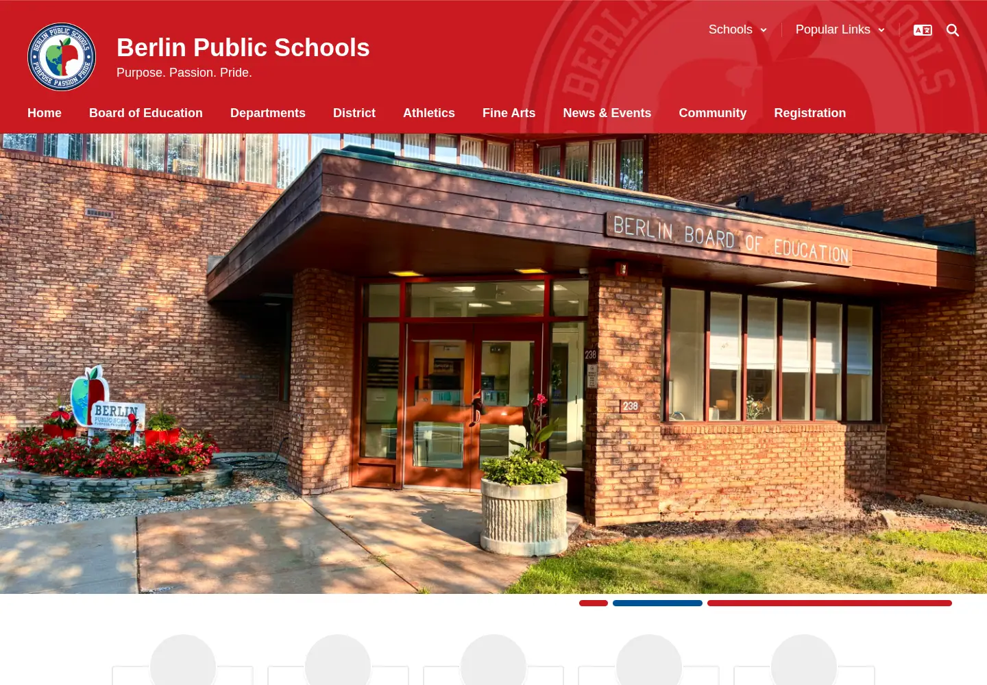 Captured homepage of berlinschools.org in the current scan