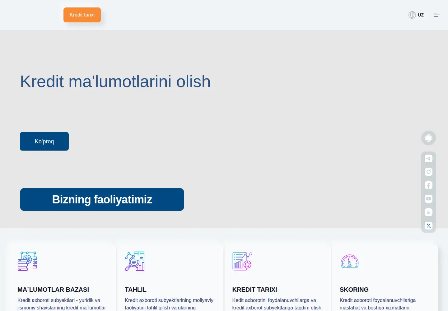Screenshot of infokredit.uz
