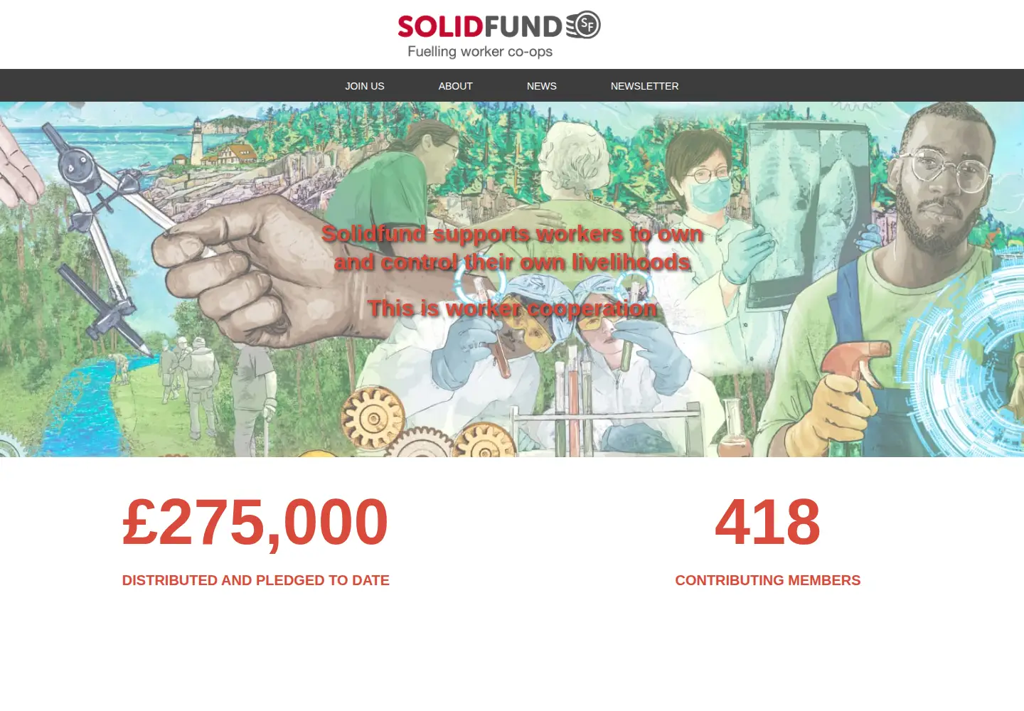 Screenshot of solidfund.coop