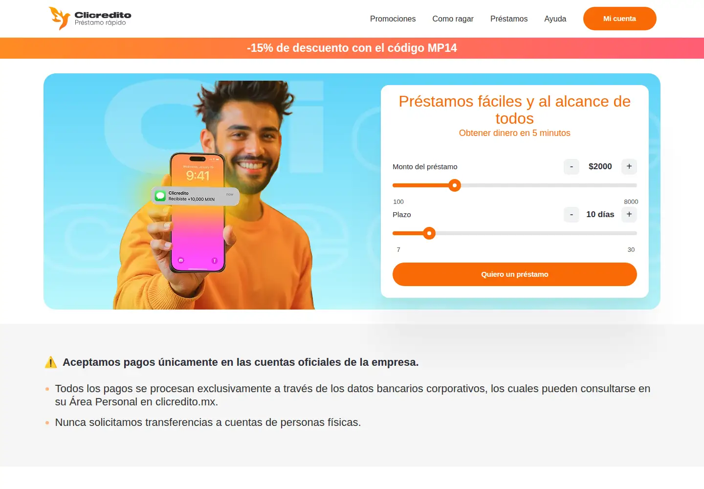 Screenshot of clicredito.mx