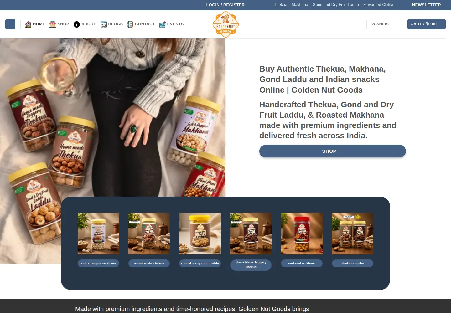 Screenshot of goldennutgoods.com