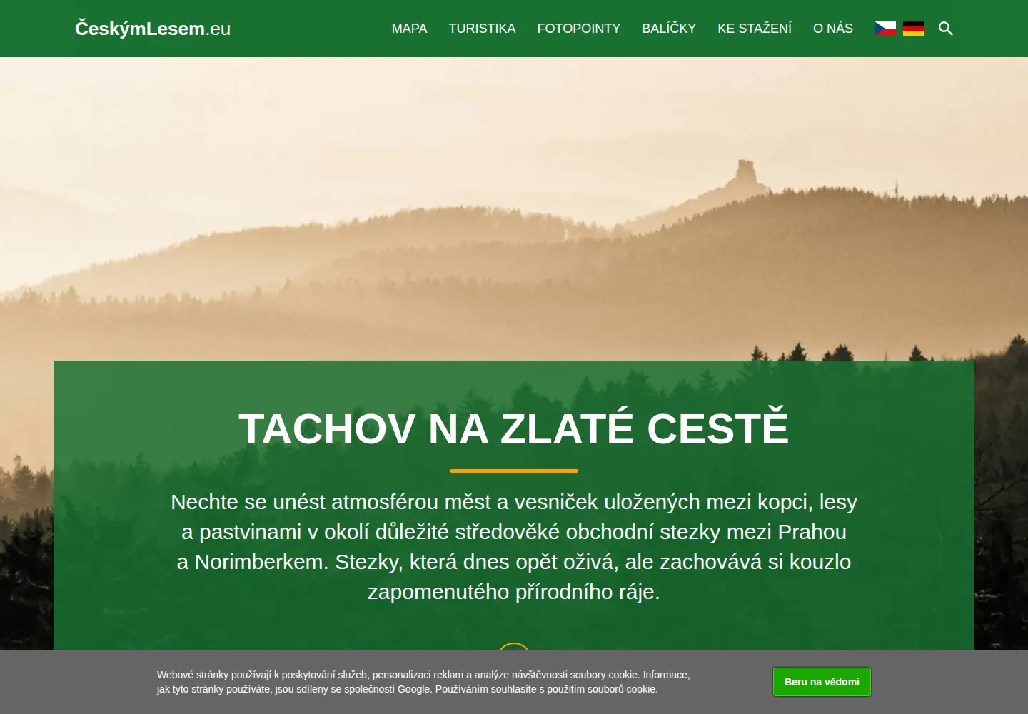 Captured homepage of ceskymlesem.eu in the current scan