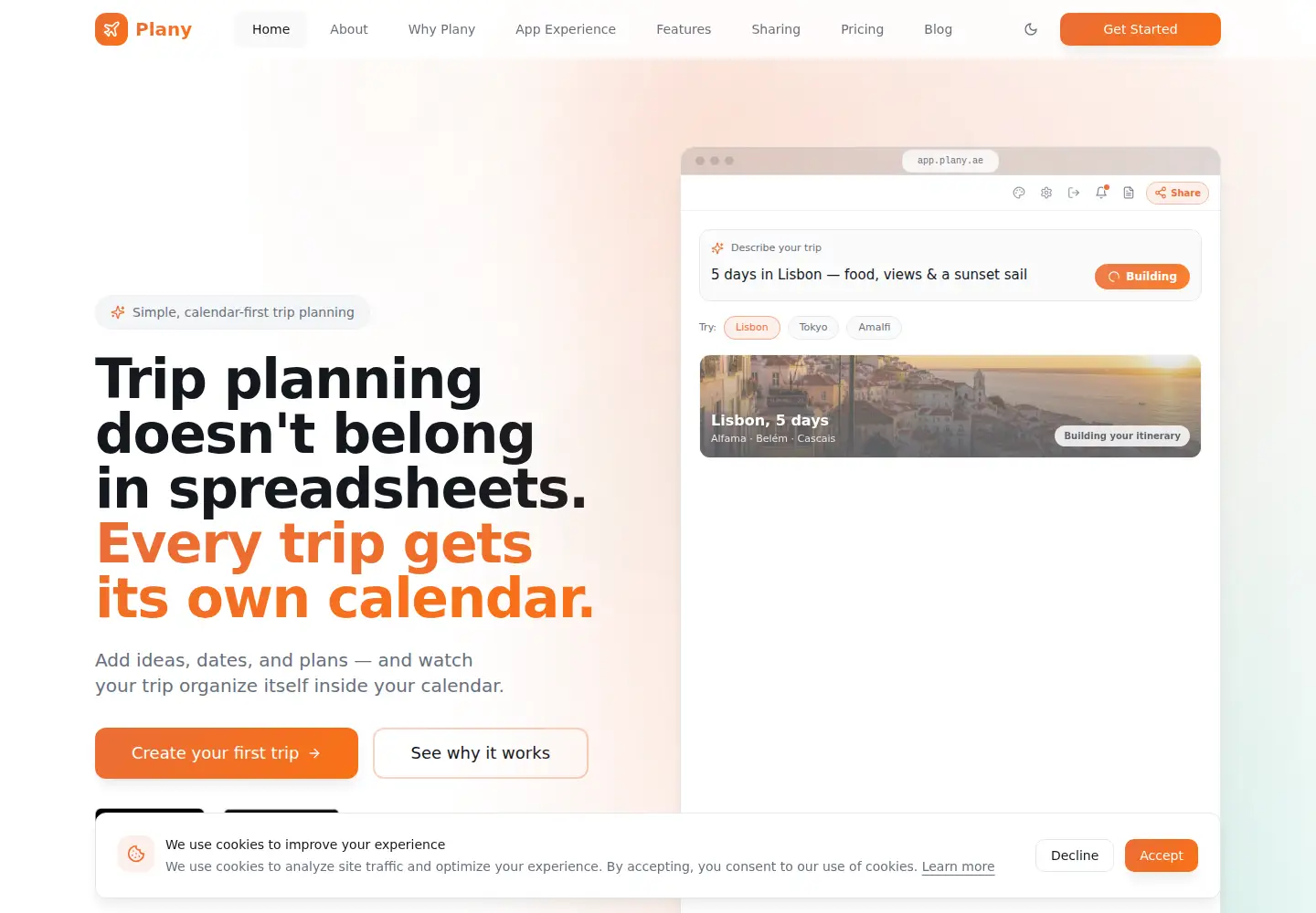 Screenshot of plany.ae