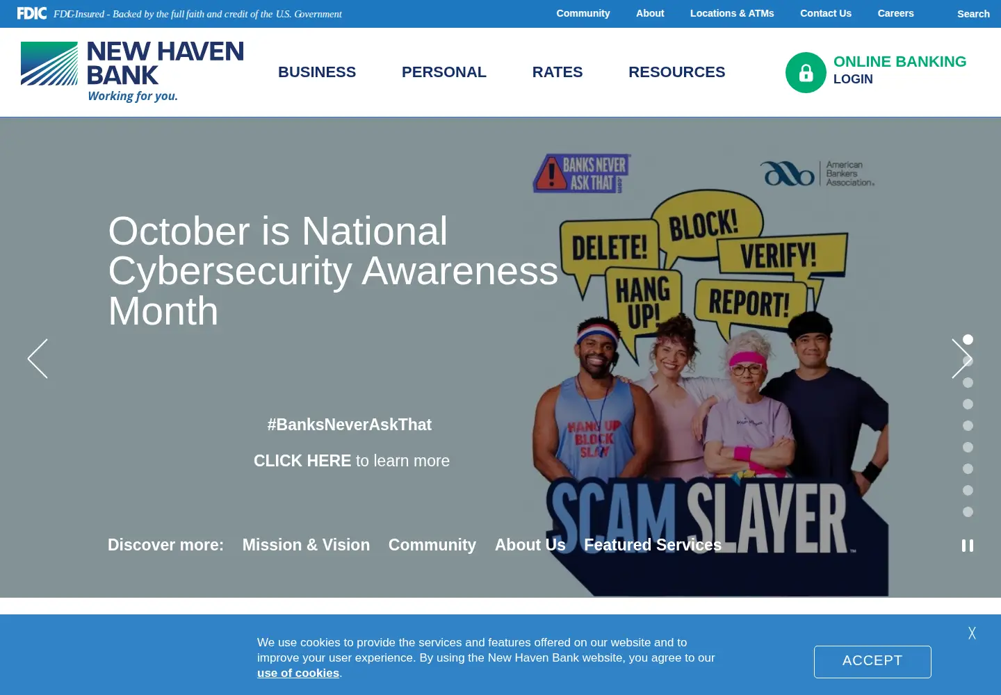 Screenshot of newhavenbank.com