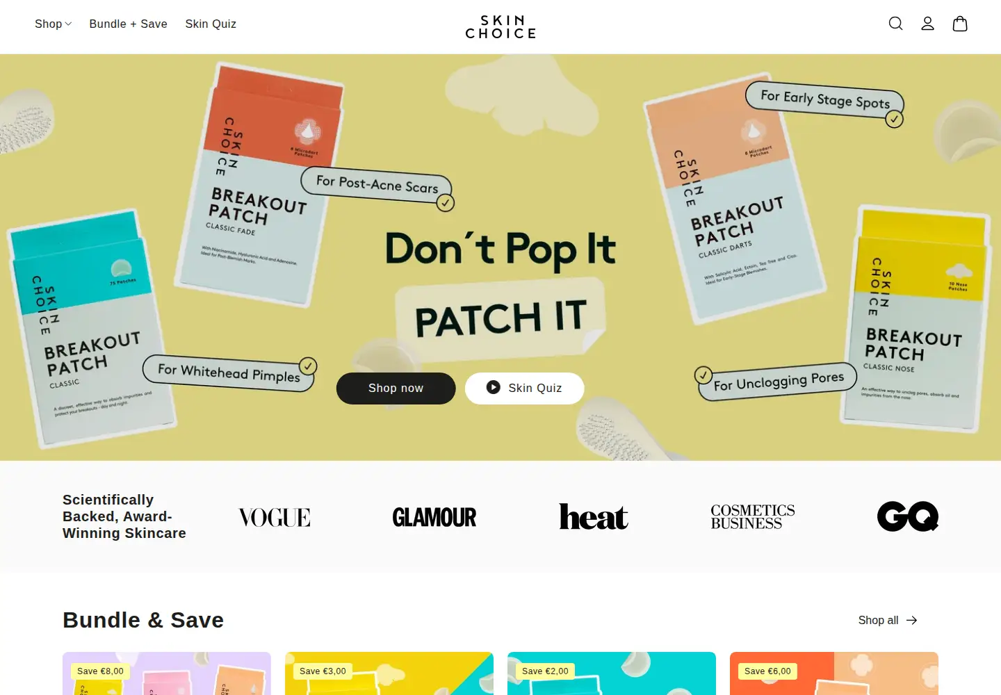 Screenshot of skinchoice.com